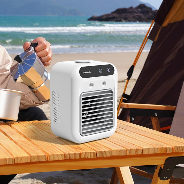 Mini raffrescatore d'aria domestico, ventilatore da tavolo con funzione di nebulizzazione e umidificazione., L7