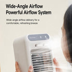 Mini raffrescatore d'aria domestico, ventilatore da tavolo con funzione di nebulizzazione e umidificazione., L7
