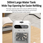 Mini raffrescatore d'aria domestico, ventilatore da tavolo con funzione di nebulizzazione e umidificazione., L7