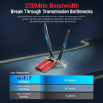 Adattatore wireless desktop tri-band WiFi 7 PCIe COMFAST CF-BE930 Pro BE9300 con Bluetooth 5.4 e scheda BE9300., CF-BE930 Pro