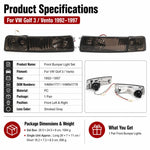 Kit fendinebbia a cristallo per paraurti anteriore Volkswagen Golf / Jetta 1992-1997 1HM941777 / 1HM941778