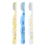 Mini pettine per viso e occhi di animali domestici, denti fini da 0,35 mm, pettine antipulci con perni di sicurezza curvi in metallo.