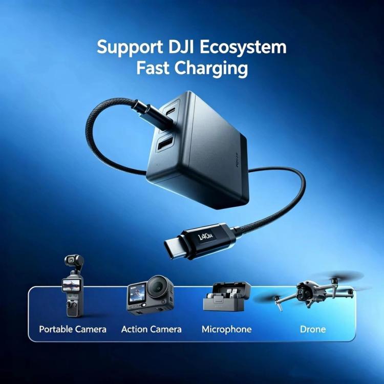 Caricabatterie GaN originale da 140 W per DJI Power, spina cinese., Charger Only, With USB-C Cable, With 2 USB-C Cables