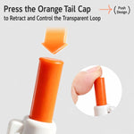 Sloppup Rimuovi zecche retrattile a forma di lazo, sicuro e senza sostanze chimiche, per cani e gatti., Orange White