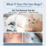 Kit per la rimozione delle zecche dagli animali domestici, composto da 10 pezzi, con lente d'ingrandimento, pinzette, penna a lazo e pettine per pulci., 10-Piece Kit