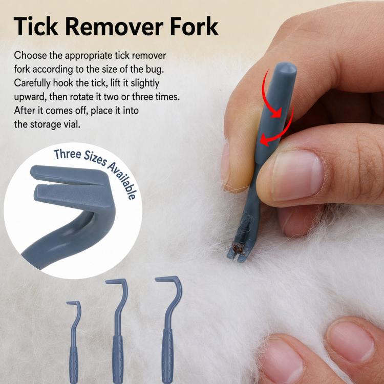 Kit per la rimozione delle zecche dagli animali domestici, composto da 10 pezzi, con lente d'ingrandimento, pinzette, penna a lazo e pettine per pulci., 10-Piece Kit