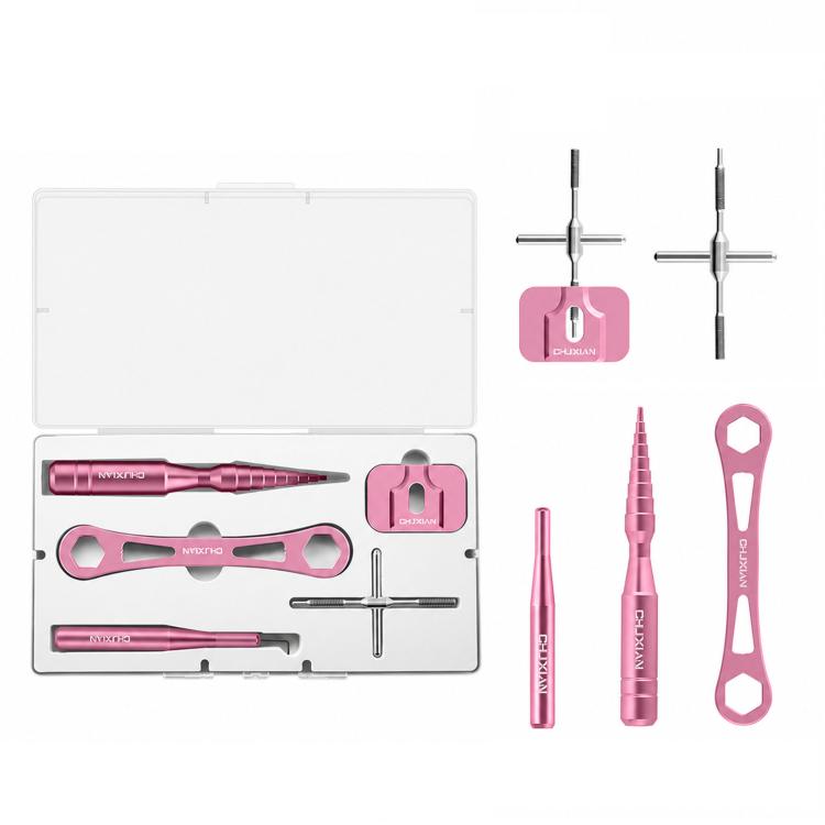 CHUIXIAN Kit di attrezzi per la manutenzione del mulinello da pesca in alluminio da 5 pezzi/scatola, set di chiavi per la rimozione del perno del cuscinetto della bobina per il baitcasting