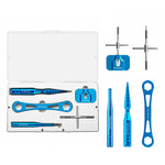 CHUIXIAN Kit di attrezzi per la manutenzione del mulinello da pesca in alluminio da 5 pezzi/scatola, set di chiavi per la rimozione del perno del cuscinetto della bobina per il baitcasting