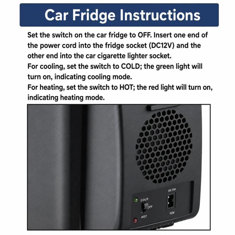 BLD-06A Mini frigorifero portatile per auto, contenitore riscaldante e raffreddante per uso in veicolo, 6L 12V, 6L 12V+24V, 6L 12V Double-Hole