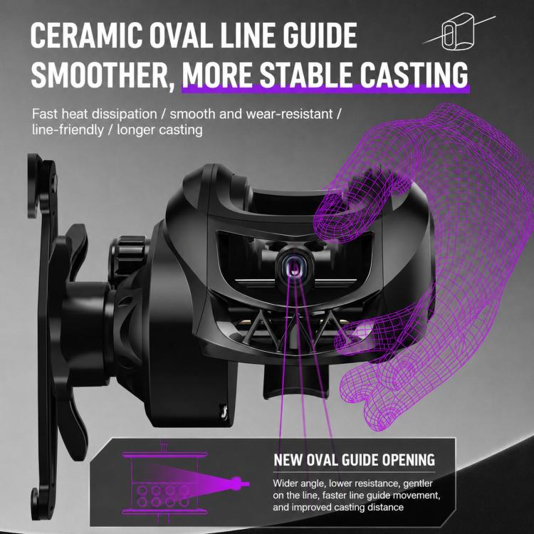 Mulinello da pesca a casting con rapporto di trasmissione 7.2:1, sistema di freno magnetico a 12 velocità, lanci lunghi e fluidi., Plastic Line Cup Blue Left Hand, Plastic Line Cup Blue Right Hand, Plastic Line Cup Red Left Hand                        ...