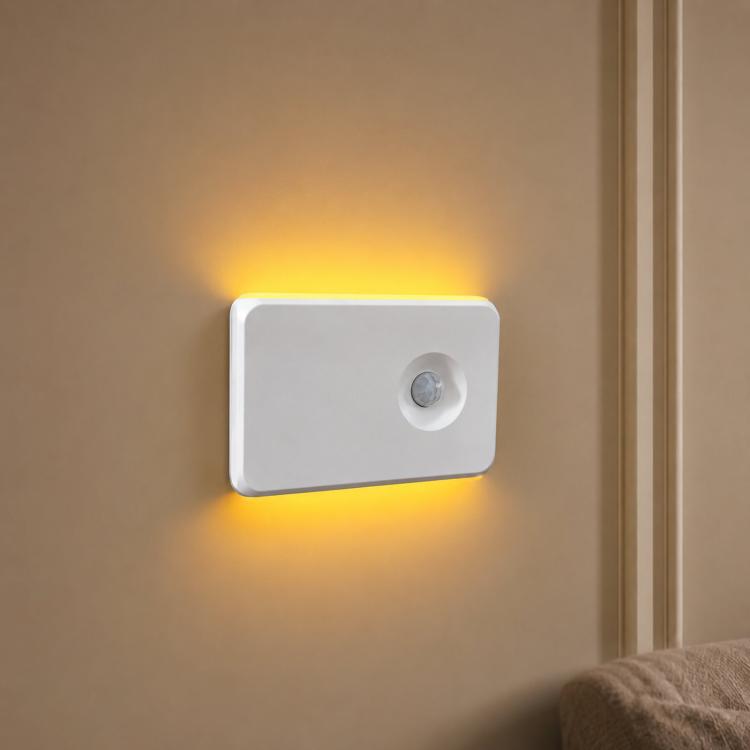Applique da parete a LED con sensore di movimento magnetico retroilluminato, ricaricabile, ideale per corridoio., Warm Light, RGB Light