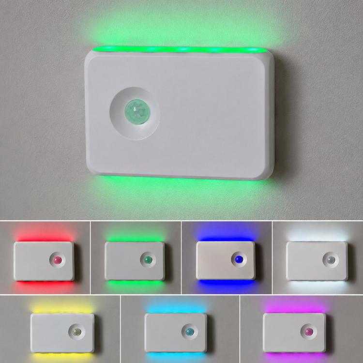 Applique da parete a LED con sensore di movimento magnetico retroilluminato, ricaricabile, ideale per corridoio., Warm Light, RGB Light