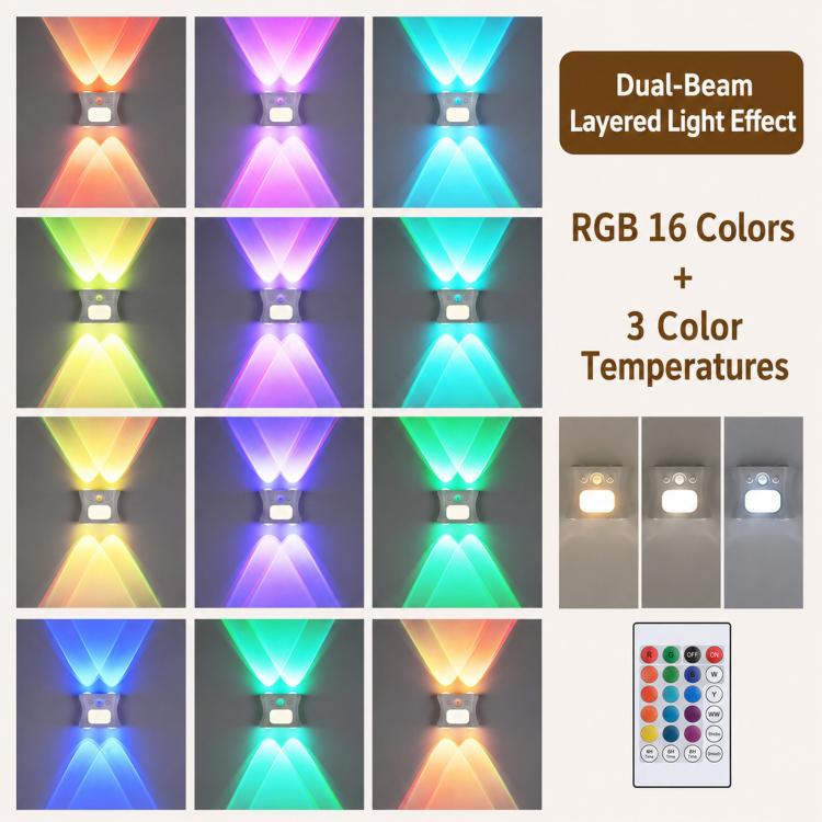 Lampada da parete magnetica con luce ambientale a gradiente RGB intelligente, sensore di movimento e luce notturna a LED.