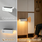 Lampada notturna a LED ricaricabile 2 in 1 con sensore di movimento e supporto per telefono, ideale per il bagno.