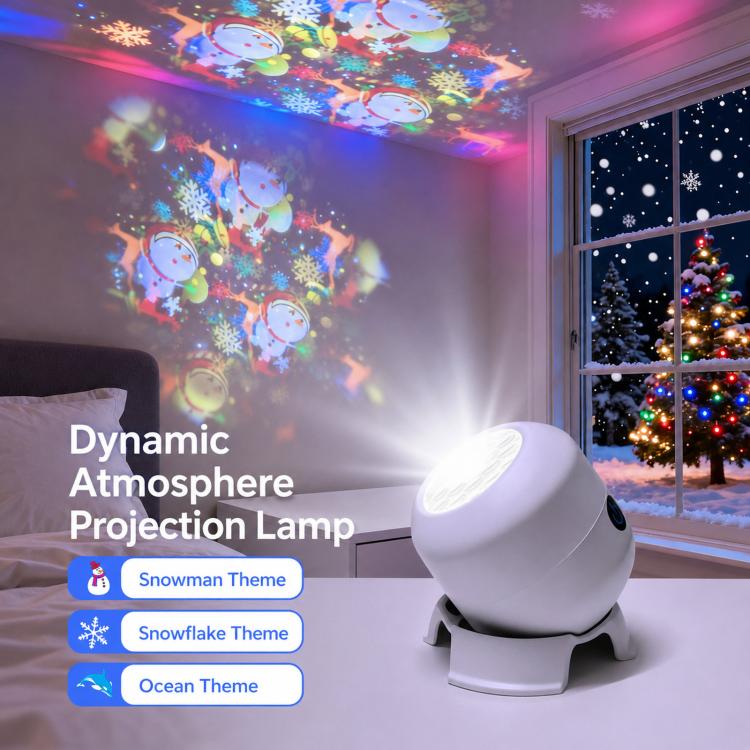 Proiettore LED con 16 modalità di illuminazione, lampada da palcoscenico rotante con base regolabile., Rechargeable+Touch Switch Ocean Series, Plug-in Ocean Series, Rechargeable+Touch Switch Snowflake Series, Plug-in Snowflake Series                   ...