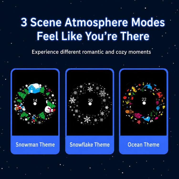 Proiettore LED con 16 modalità di illuminazione, lampada da palcoscenico rotante con base regolabile., Rechargeable+Touch Switch Ocean Series, Plug-in Ocean Series, Rechargeable+Touch Switch Snowflake Series, Plug-in Snowflake Series                   ...