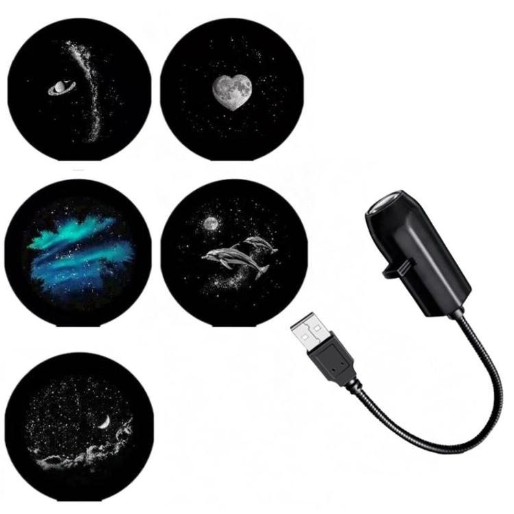 Proiettore LED USB, lampada notturna con diapositive sostituibili per camera da letto, Milky Way 5-Pack, Butterfly 3-Pack, Whale 3-Pack, Ocean 6-Pack, Planet 3-Pack, Planet 6-Pack, Planet 10-Pack, Christmas 3-Pack, Christmas 4-Pack