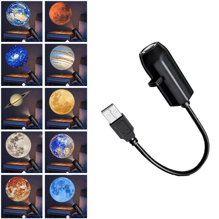 Proiettore LED USB, lampada notturna con diapositive sostituibili per camera da letto, Milky Way 5-Pack, Butterfly 3-Pack, Whale 3-Pack, Ocean 6-Pack, Planet 3-Pack, Planet 6-Pack, Planet 10-Pack, Christmas 3-Pack, Christmas 4-Pack