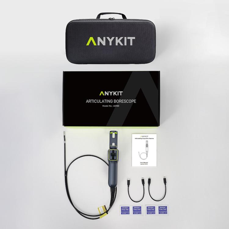 Endoscopio industriale ANYKIT AD100 ruotabile a 360 gradi, impermeabile IP67, HD, per riparazioni auto., AD100