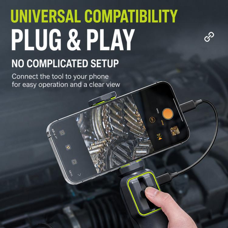 Endoscopio industriale ANYKIT AD100 ruotabile a 360 gradi, impermeabile IP67, HD, per riparazioni auto., AD100