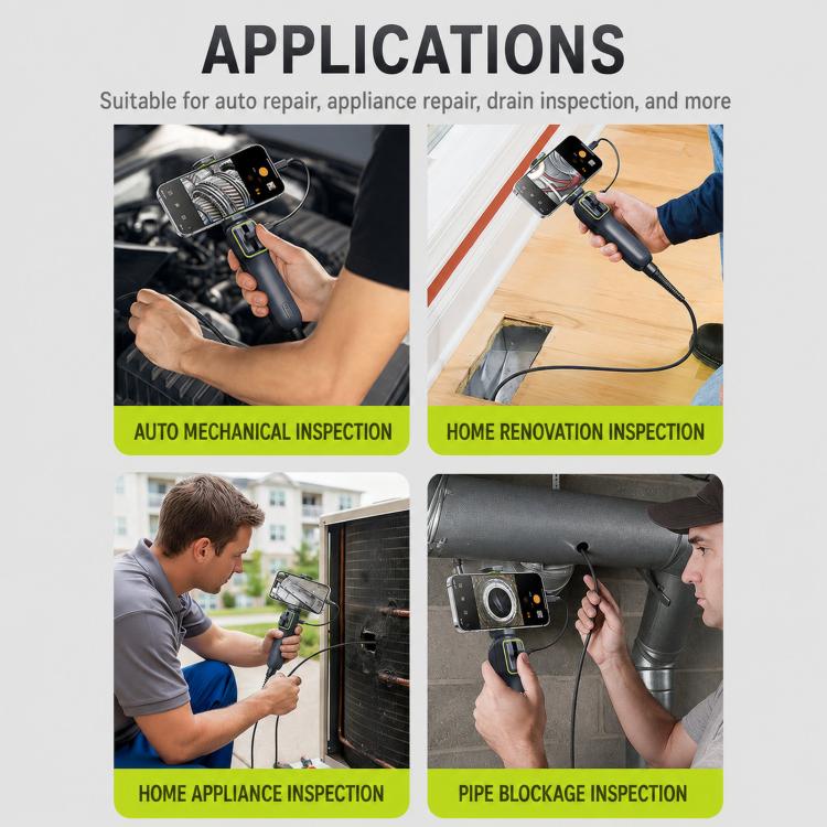 Endoscopio industriale ANYKIT AD100 ruotabile a 360 gradi, impermeabile IP67, HD, per riparazioni auto., AD100
