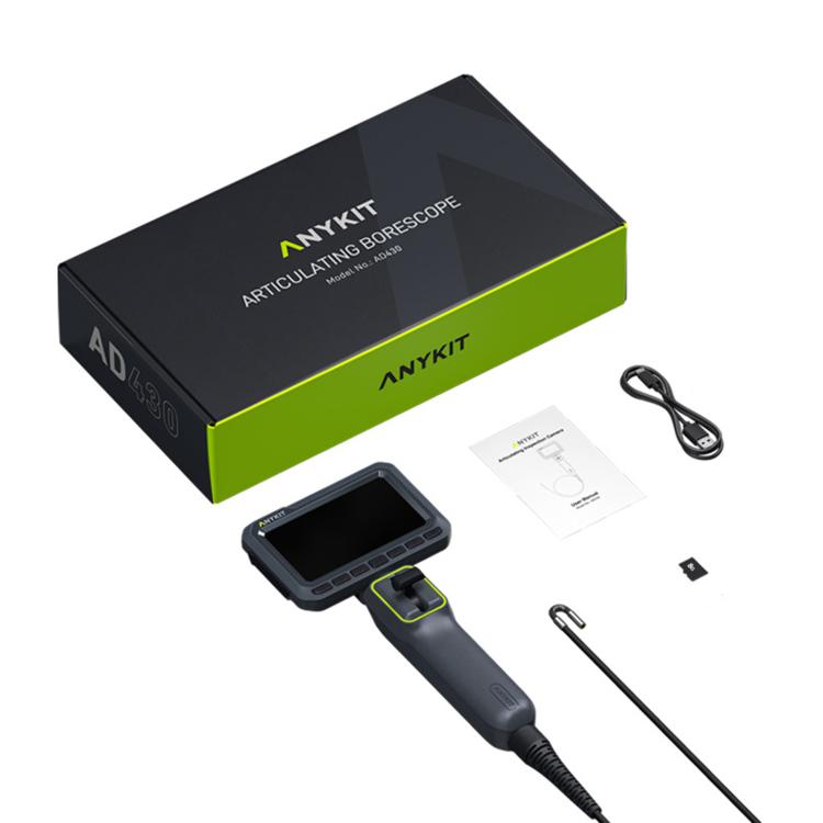 Endoscopio industriale ANYKIT AD430 con rotazione a 360 gradi, schermo HD da 4,3 pollici, per ispezione di tubi e veicoli., AD430