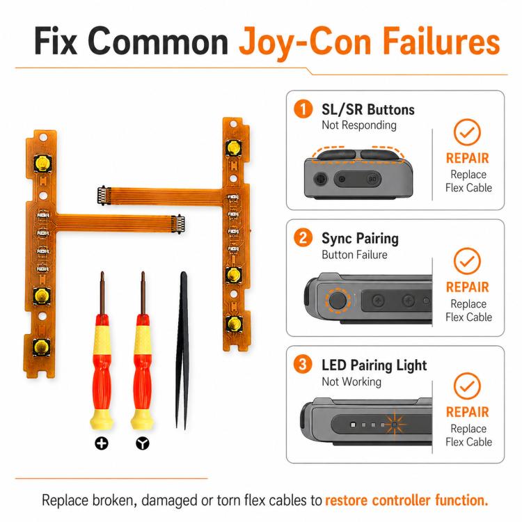 Cavo flessibile di ricambio per i pulsanti Joy-Con SL SR di Nintendo Switch., Left Side Kit, Right Side Kit, Complete Pair Kit