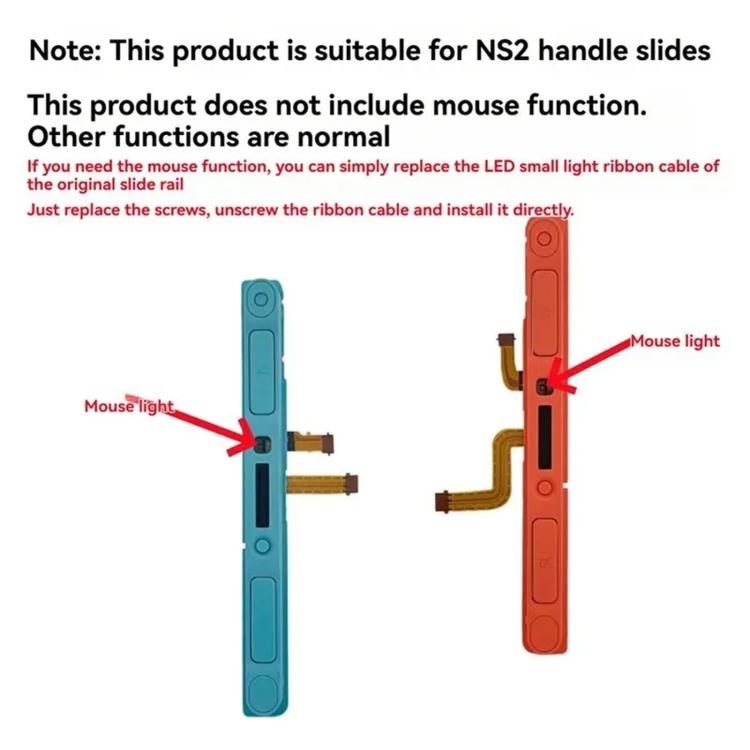 Per Nintendo Switch 2 Joy-Con Controller: Guida di scorrimento in metallo di ricambio con cavo flessibile, Left Side, Right Side, Left & Right
