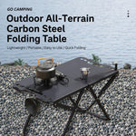 Tavolo da campeggio pieghevole in acciaio al carbonio, portatile per picnic all'aperto., With Light Stand, Single Table