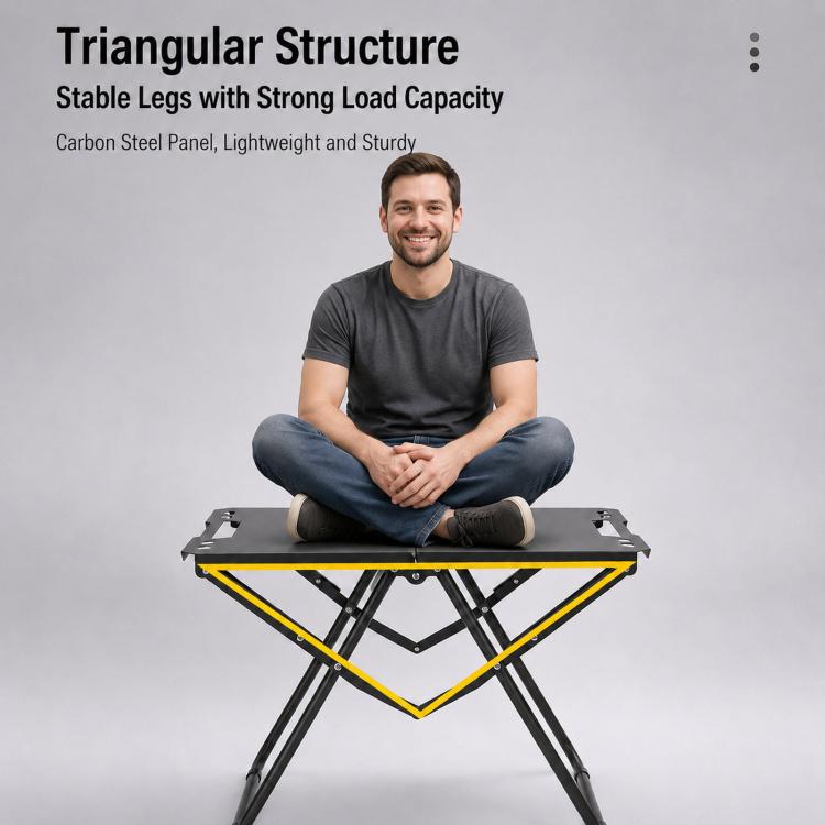 Tavolo da campeggio pieghevole in acciaio al carbonio, portatile per picnic all'aperto., With Light Stand, Single Table