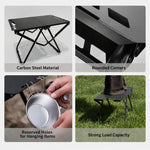 Tavolo da campeggio pieghevole in acciaio al carbonio, portatile per picnic all'aperto., With Light Stand, Single Table