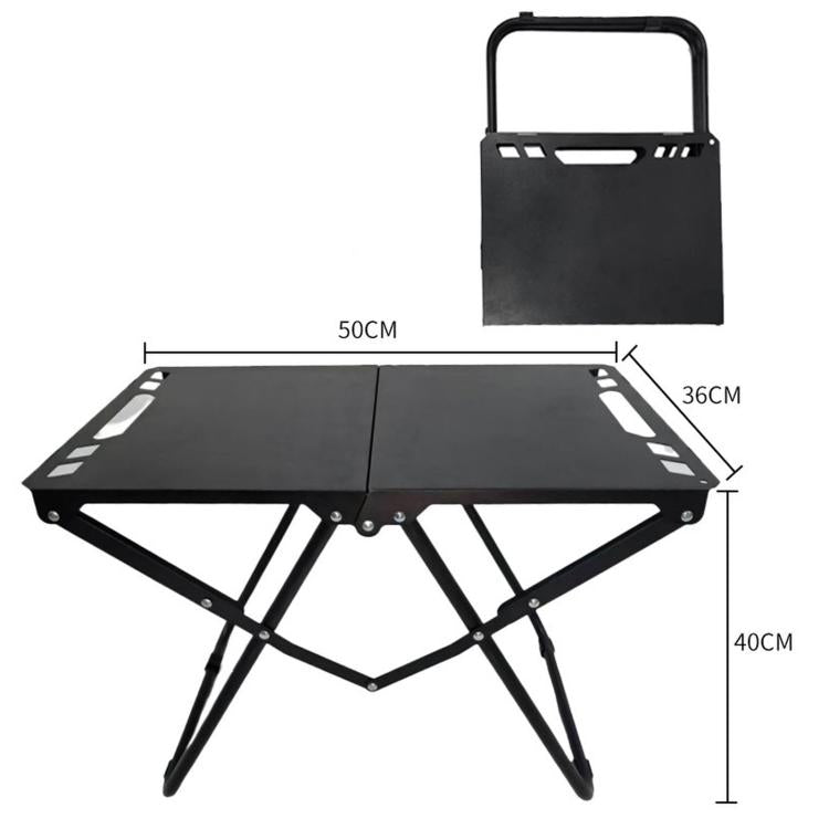 Tavolo da campeggio pieghevole in acciaio al carbonio, portatile per picnic all'aperto., With Light Stand, Single Table