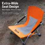 Sedia da spiaggia pieghevole, ideale per picnic, campeggio e relax su prato, con schienale in rete traspirante e portabicchiere.