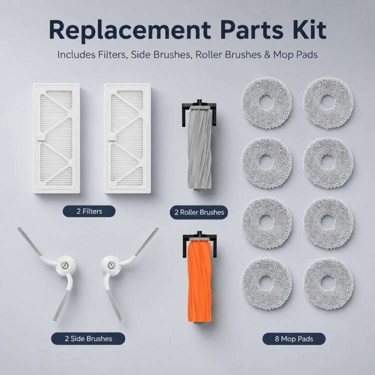 Kit di accessori di pulizia originale per robot aspirapolvere DJI ROMO P2 / A2, Cleaning Accessory Kit
