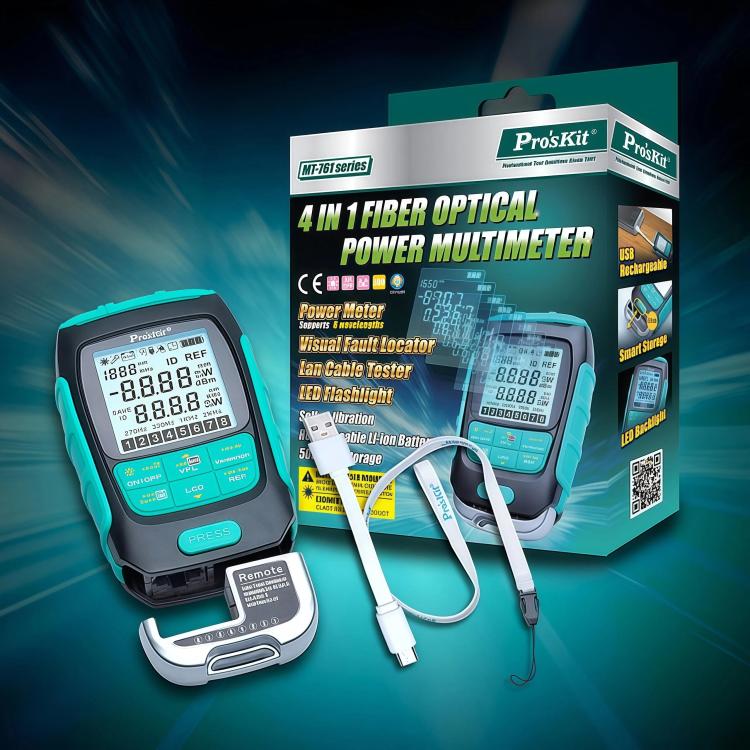 Misuratore di potenza ottica multifunzionale 4 in 1, tester per fibra ottica, Proskit MT-7615-C 15nW, Proskit MT-7616-C 30nW