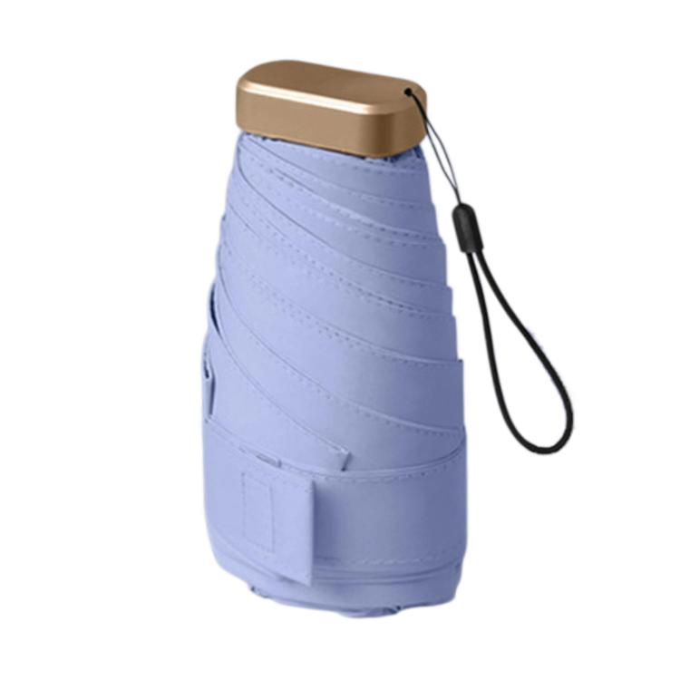 Mini ombrellone pieghevole a 6 sezioni, con doppia protezione UV, ideale per pioggia e sole., No Box, With Box