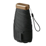 Mini ombrellone pieghevole a 6 sezioni, con doppia protezione UV, ideale per pioggia e sole., No Box, With Box