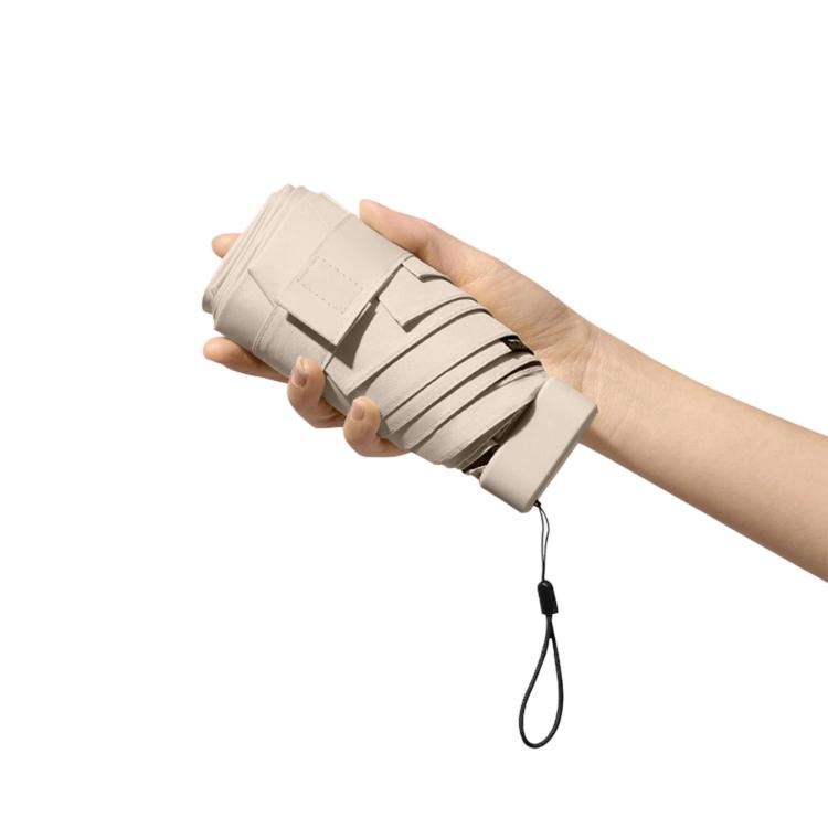 Mini ombrellone pieghevole a 6 sezioni, con doppia protezione UV, ideale per pioggia e sole., No Box, With Box