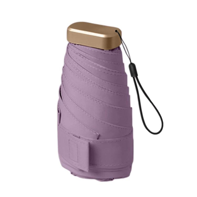 Mini ombrellone pieghevole a 6 sezioni, con doppia protezione UV, ideale per pioggia e sole., No Box, With Box
