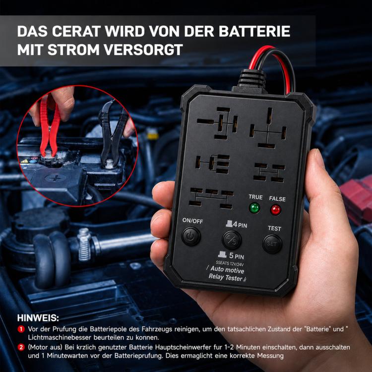 Tester per relè automobilistici 12V 24V, universale a 5 prese, per relè a 4 e 5 pin, strumento diagnostico per auto.
