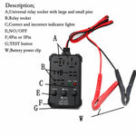 Tester per relè automobilistici 12V 24V, universale a 5 prese, per relè a 4 e 5 pin, strumento diagnostico per auto.
