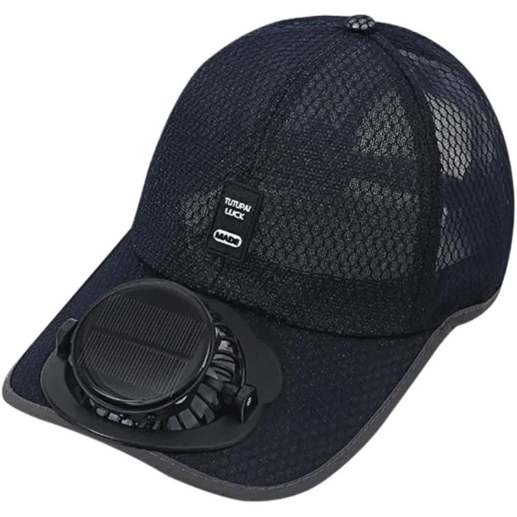 Cappello con ventilatore solare a 3 velocità regolabile, ricaricabile, parasole, visiera da baseball traspirante in rete