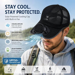 Cappello con ventilatore solare a 3 velocità regolabile, ricaricabile, parasole, visiera da baseball traspirante in rete