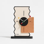 wozoom Orologio da scrivania geometrico silenzioso in acrilico per camera da letto e soggiorno, Digital Cream Orange, Digital Cream Black, Simple Cream Orange, Simple Cream Black, Digital With Second Hand Cream Orange, Digital With Second Hand Cream Black