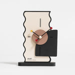 wozoom Orologio da scrivania geometrico silenzioso in acrilico per camera da letto e soggiorno, Digital Cream Orange, Digital Cream Black, Simple Cream Orange, Simple Cream Black, Digital With Second Hand Cream Orange, Digital With Second Hand Cream Black