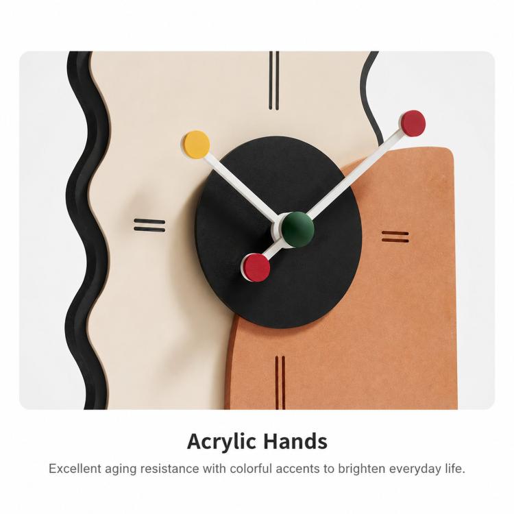 wozoom Orologio da scrivania geometrico silenzioso in acrilico per camera da letto e soggiorno, Digital Cream Orange, Digital Cream Black, Simple Cream Orange, Simple Cream Black, Digital With Second Hand Cream Orange, Digital With Second Hand Cream Black