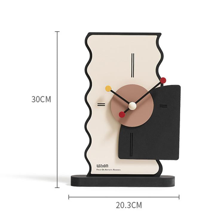 wozoom Orologio da scrivania geometrico silenzioso in acrilico per camera da letto e soggiorno, Digital Cream Orange, Digital Cream Black, Simple Cream Orange, Simple Cream Black, Digital With Second Hand Cream Orange, Digital With Second Hand Cream Black