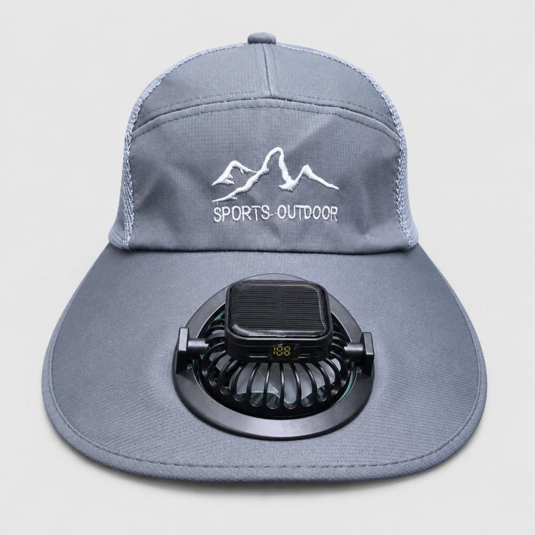 Cappello solare a tesa larga con display LED e ricarica Type-C