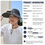 Cappello solare a tesa larga con display LED e ricarica Type-C