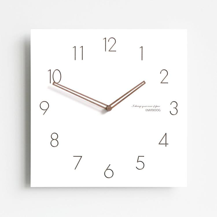Orologio da parete quadrato Wozoom con lancette in legno silenziose, orologio decorativo per soggiorno., A 12 inch, E 12 inch, G  12 inch, A 15 inch, E 15 inch, G 15 inch